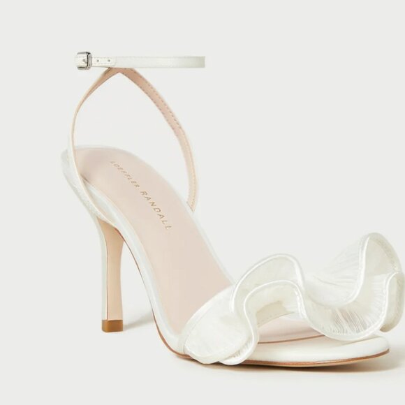 NEW Loeffler Randler, Estella Pearl Ruffle Heeled Sandal, Size 8.5 - Picture 4 of 10
